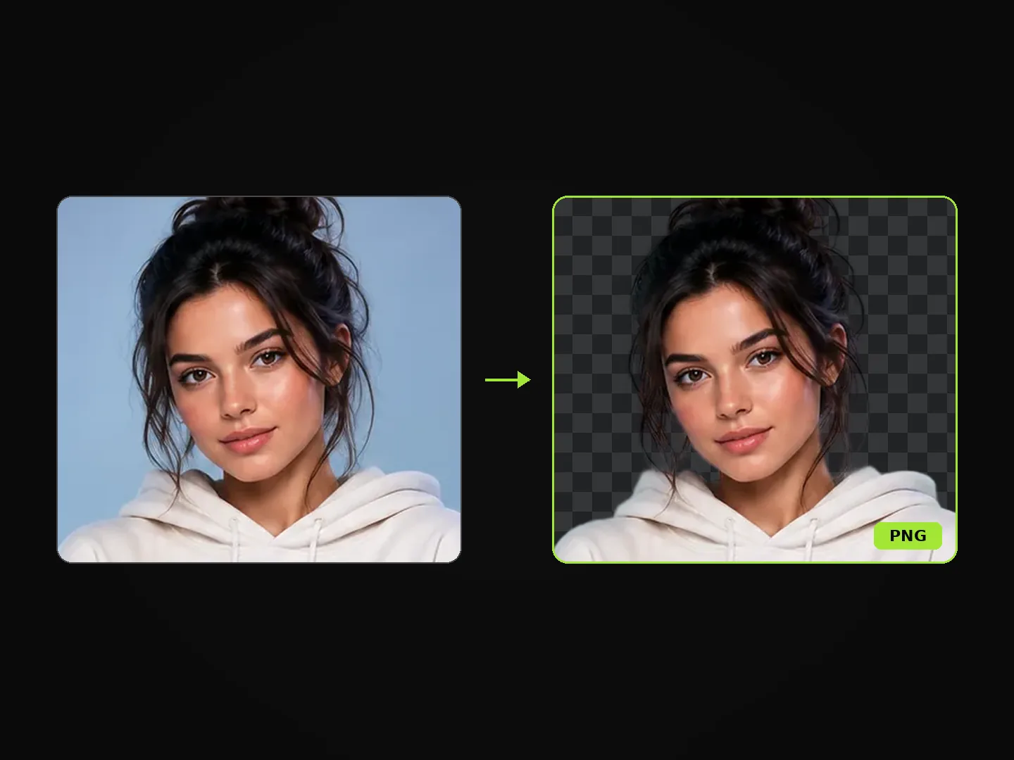 PoloX AI Image Background Removal skill cover — subject cut out onto a transparent background